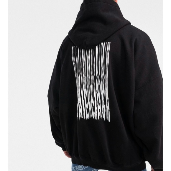BALENCIAGA oversized black barcode hoodie - authentic - Picture 2 of 10